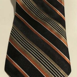 JONES NEW YORK MENS NECKTIE  SILK BLACK ORANGE TIE